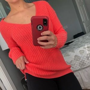 Autumn Orange Knit Sweater